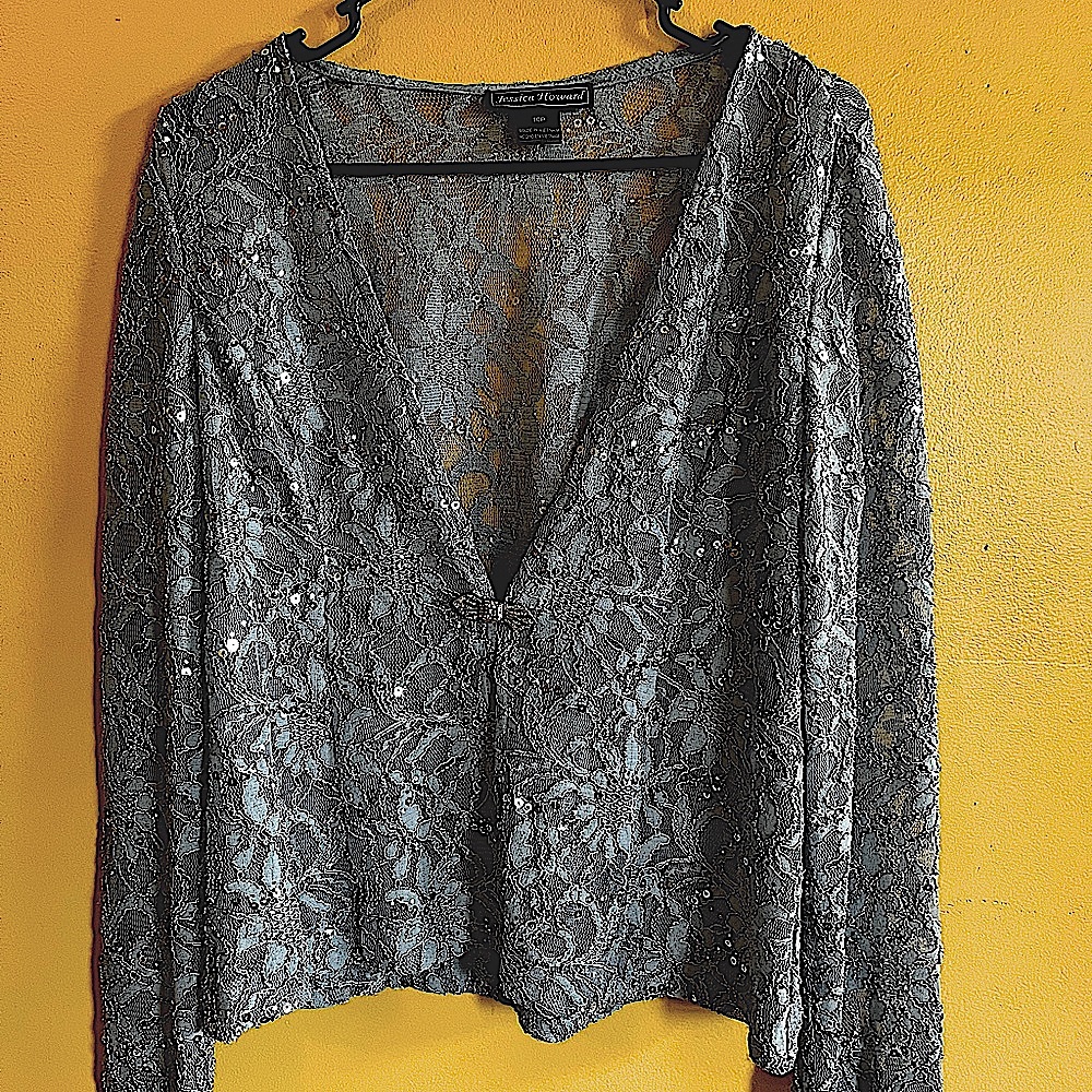 Jessica Howard Light Blue Mesh Cardigan